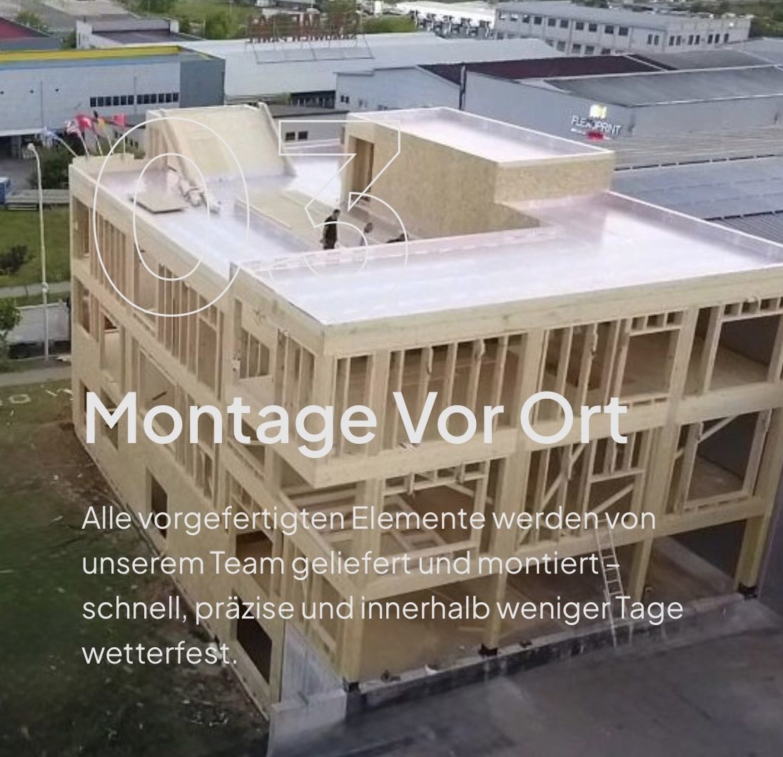 Montage eines Greenhouse Fertighauses vor Ort